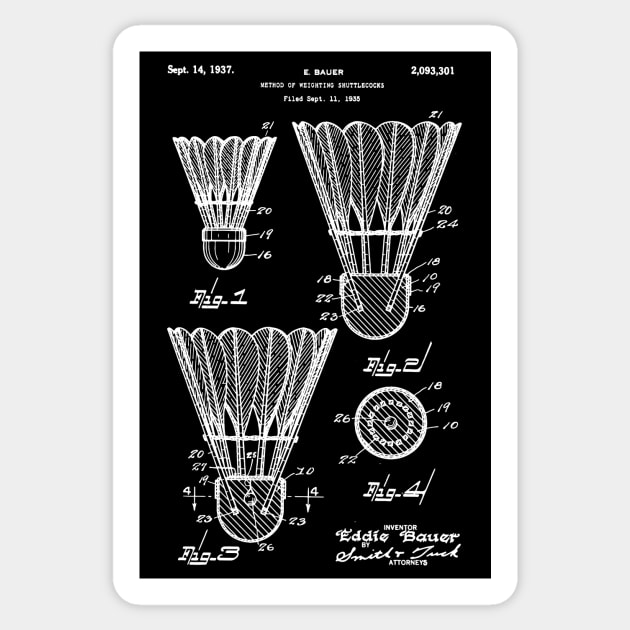 Badminton Patent 1937 Badminton lover gift Sticker by Anodyle